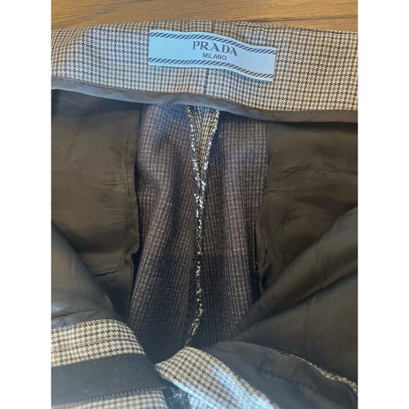 PRADA Cropped Trousers | Houndstooth Stretch Blend - Picture 11 of 12